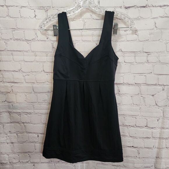 Lululemon Elevate Tank Top Womens 4 Black Breathable Mesh Drawcord Hem - Picture 1 of 10